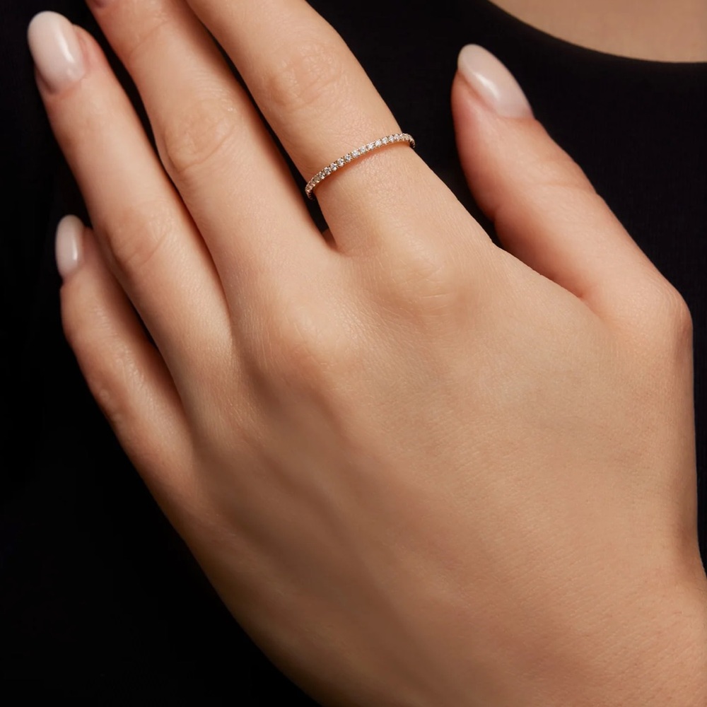 Ring Concierge Pave Diamond White Gold Pinky Ring